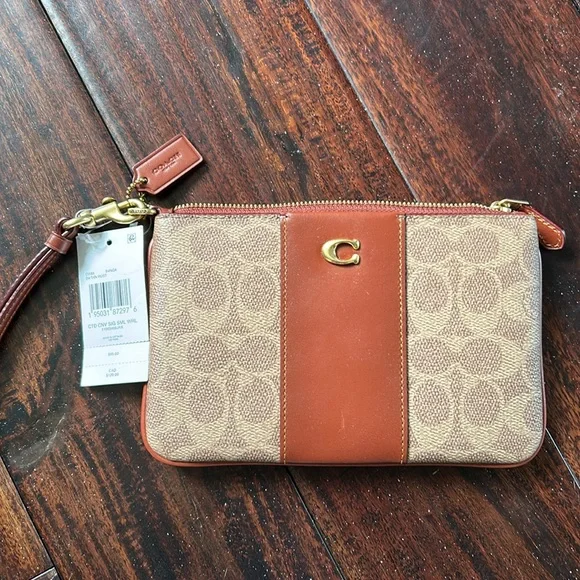 Signature Brown Wristlet by Coach - Picture 8 of 9